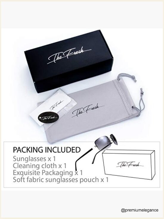 Semi-rimless Rectangular Sunglasses UV400 Lightweight main image 4